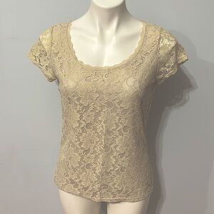 Beige Lace Shirt, size small
